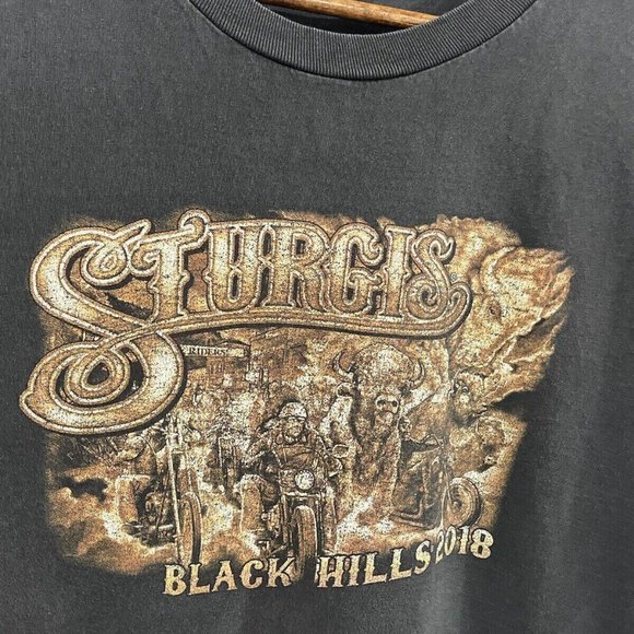 Sturgis Black Hills Shirt Adult 2XL Black 2018 Black Hills Biker Motorcycle Mens - Picture 4 of 4